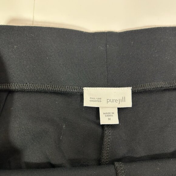 EUC J.Jill Pure Jill Women Pants Black Full Leg Cropped Pull On Pima Cotton Sz M - Picture 4 of 11